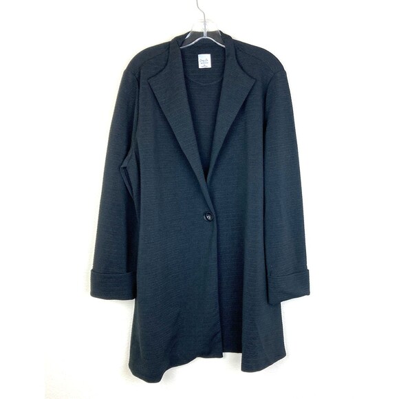 Cozy Co. by Cozy Casual Womens Knit Blazer Jacket Size XL Textured Ribbed Office - Picture 1 of 7
